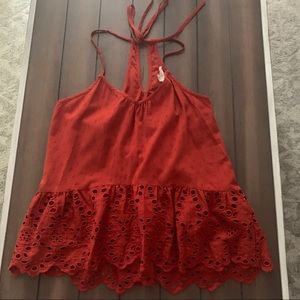 Love Stitch Tank Crochet Rust small